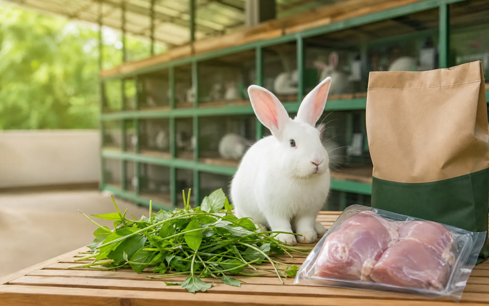 Healthy rabbits at Rabbitex Megafarms in Uganda
